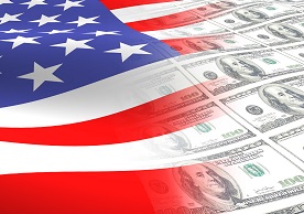 image of US flag and US paper currency